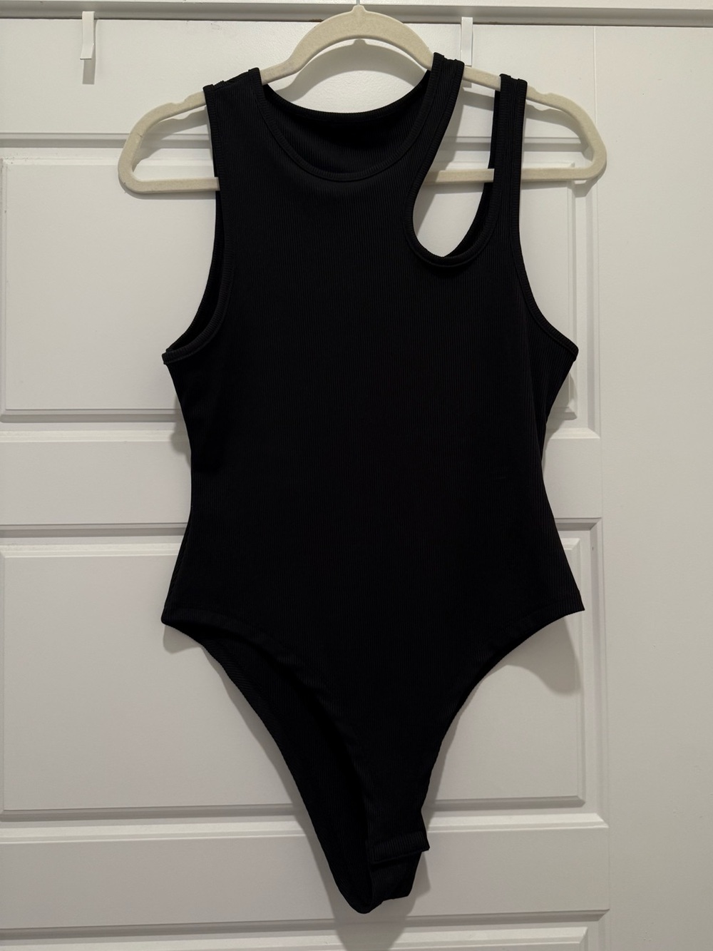 Kids Black One-Piece Swimsuit - Sleeveless Asymmetric Tank